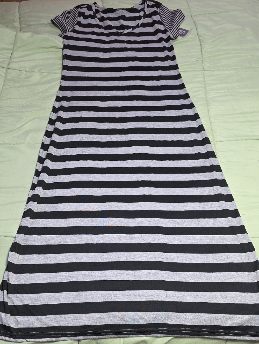 Just Love Black and White Striped Maxi Dress